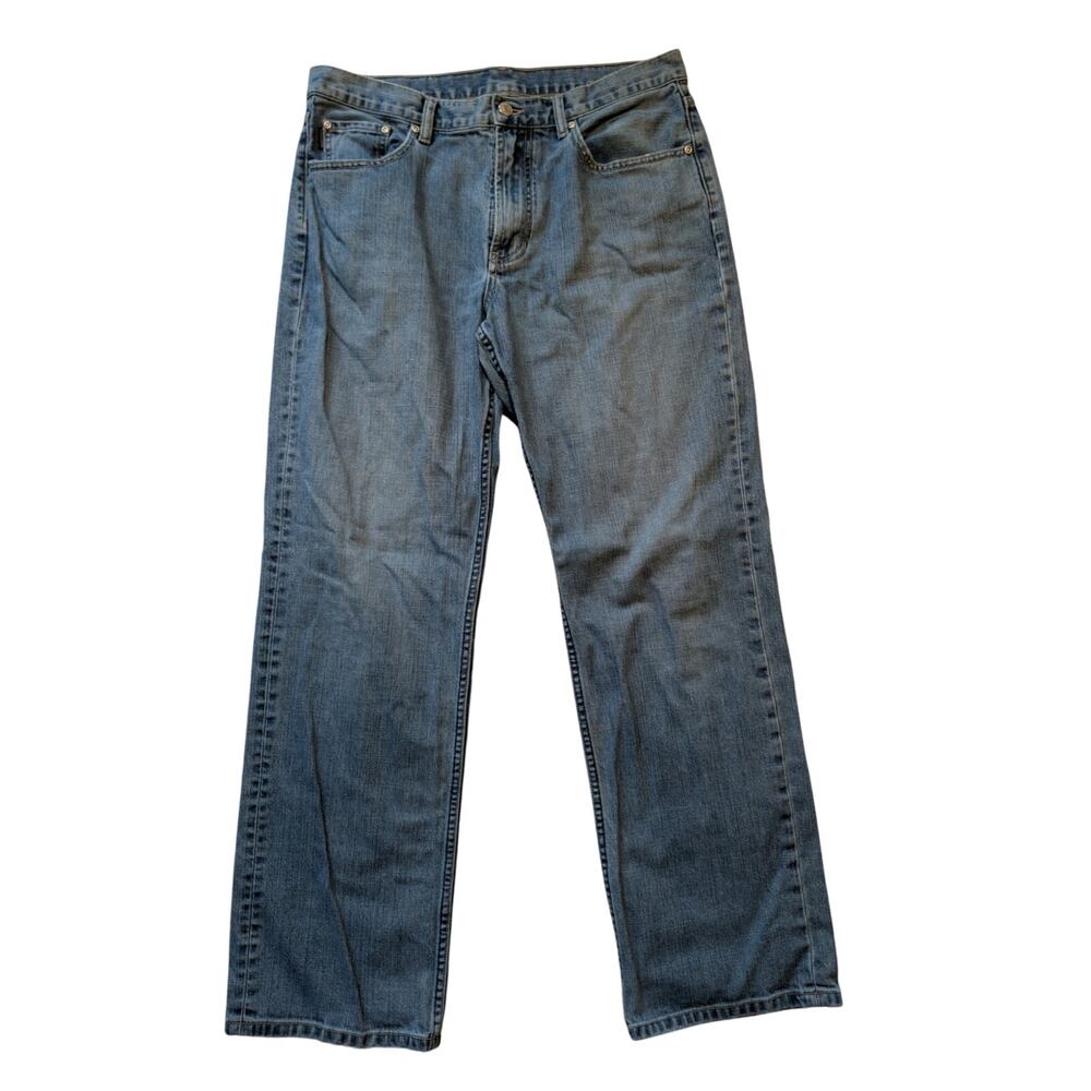 Structure Premium Denim Mens Blue Straight Leg 100% Cotton Jeans Size 34x32